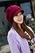 HINDAWI Winter Hats for Women Outdoor Warm Knit Snow Ski Crochet Skull Cap with Visor Red