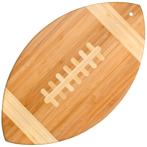 Totally Bamboo Football Shaped Bamboo Serving Board,  14