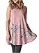 Poulax Womens Floral Sleeveless Lightweight Loose Tunic Tank Top with Pockets,Pink,XL