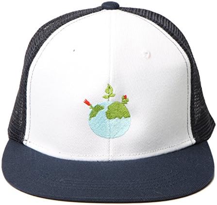 Unique Embroidery Hip Hop Baseball Hat Designed Rock Punk Cap For Men (White Blue earth cartoon)