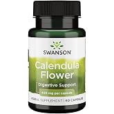 Swanson Full Spectrum Calendula Flower (Marigold) 400 mg, 60 Capsules | Traditionally Used to Support Digestive Health, Full-Spectrum Marigold Flowers Featuring Saponins, Calendula Officinalis