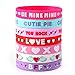 JOYIN 28 Packs Valentine Rubber Bracelet PreFilled Hearts Box，Silicon Rubber Wristbands for Kids Party Favors, Valentines Day Cards Gift for Classroom Exchange and Prize
