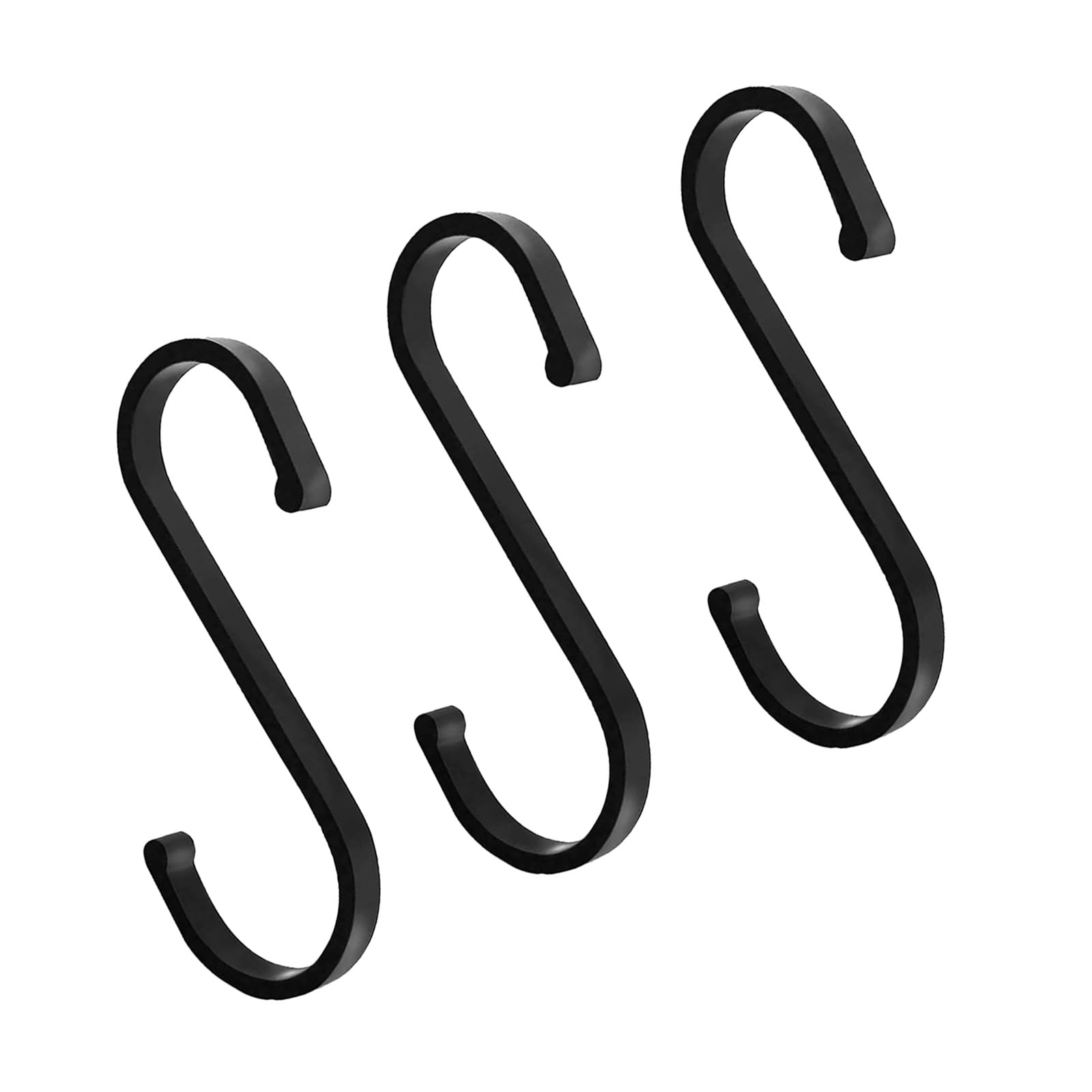 10 Pcs Black S Hooks S Shaped Hooks Heavy Duty for Hanging Pots and Pans, Plants, Coffee Cups, Coats, Bags, Towels in Kitchen, Bedroom, Office, Garden, Bathroom,