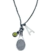 Personalized Tennis Racket Initial Necklace, Custom Tennis Player Jewelry - Tennis Necklace For Women, Teens & Girls