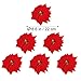 VORCOOL 50PCS Artificial Poinsettia Floral Heads Christmas Tree Decorations Xmas Home Front Door Wreath Table Centerpieces Arrangements Fake Hanging Vine Swag Decorative