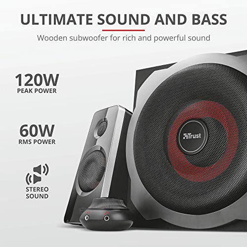 Trust-Gaming-GXT-38-Tytan-21-PC-Gaming-Speaker-System-with-Subwoofer-for-Computer-and-Laptop-120-W-UK-Plug-BlackRed