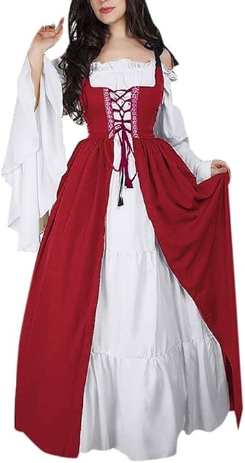 Amazon Co Jp 洋装ワンピース 中世期風 Florrita ヨーロッパ系 お姫様 貴族風 ベルスリーブ ワンピース 舞台 ドレス 制服 コスプレ衣装 コスチューム 大きいサイズ 多色展開 ヴィンテージ 洋服 長袖 お女王様 ロングドレス 演奏 舞台衣装 ペット用品
