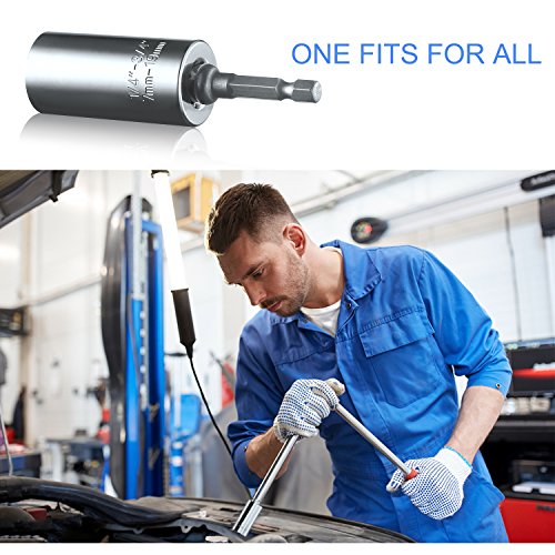 Universal Socket Grip 7-19mm Multi-Function Ratchet Wrench Power Drill Adapter Tools - Gift for Men, DIY Handyman, Father/Dad, Husband, Boyfriend, Women