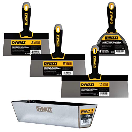 DEWALT Stainless Steel Taping Knife & Mud Pan Set + FREE BONUS 6" Soft