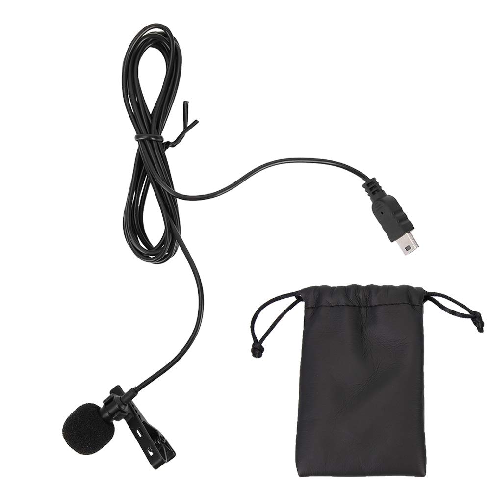 Mini USB Lavalier Lapel Microphone for 3/3+/4 - Omnidirectional Stereo Sports External Chest Mic with Collar Clip, Audio Video Recording Camera Accessory