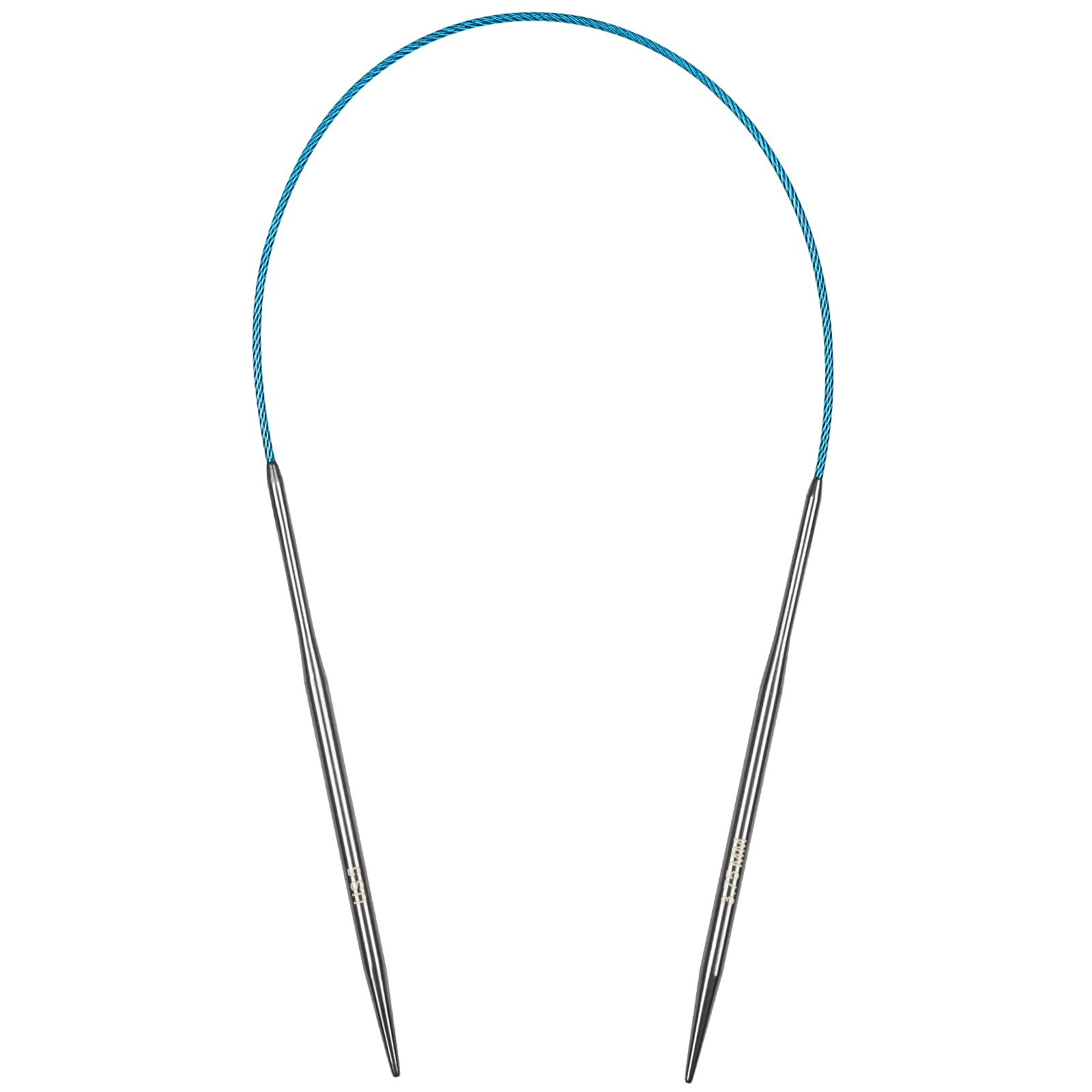 Aeelike 3.75mm Circular Knitting Needles 40cm, Short Round with Flexible Cable, Metal for Socks, Fixed Pins Small Projects, Size US 5 (LIKEGZD00074)