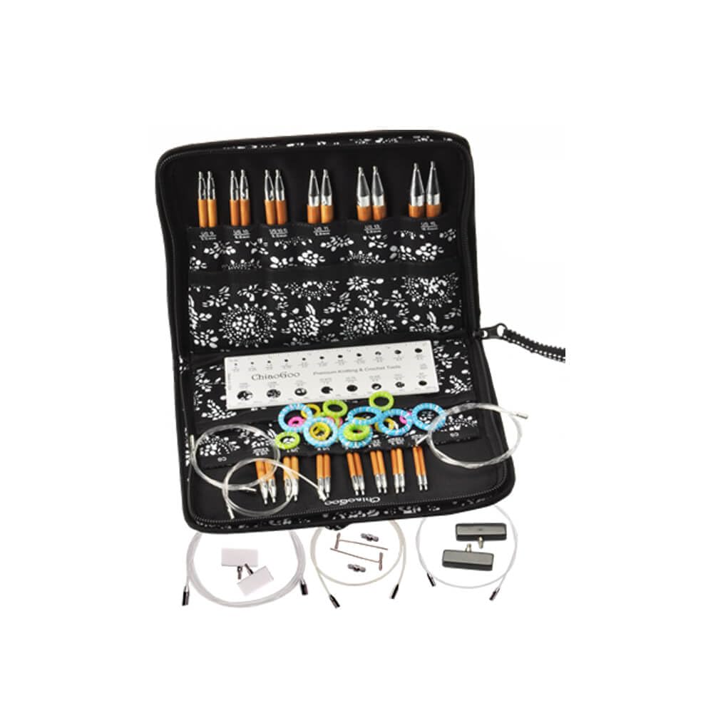 ChiaoGoo Spin Bamboo interch. tip Set 13cm 2.75-5.00mm - 1pc