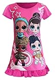WNQY Surprise Princess Pajamas Little Girls Nightgown Dress for Doll Surprised (150/7-8Y, Rose)
