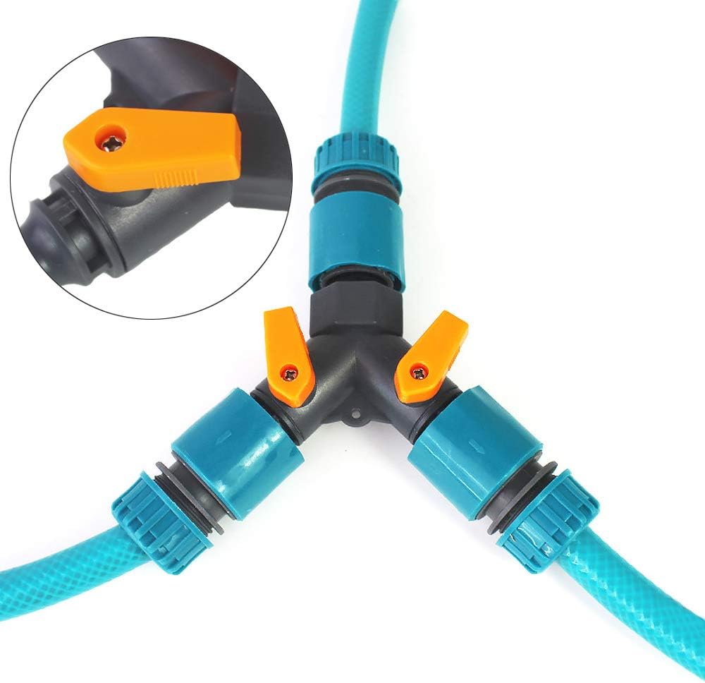 Skystuff Garden Hose Splitter with Control Valve Hose End Connectors and Double Pipe Connectors for Outdoor Garden - Image 5