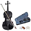COSTWAY Geige Violinen Set 4/4 Koffer + Bogen + Zubehör Kolofonium Holz für Anfänger (Schwarze)