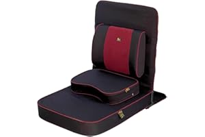 Friends of Meditation Extra Large Meditation Chair | Floor Chair with Back Support | Yoga Chairs for Adults | Portable Folding Chair | Yoga Chair with Cushion & Meditation Block | Black | 24x22 in