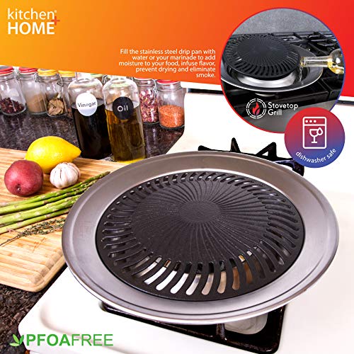 Kitchen + Home Stove Top Smokeless Grill Indoor Korean BBQ Grill Pan