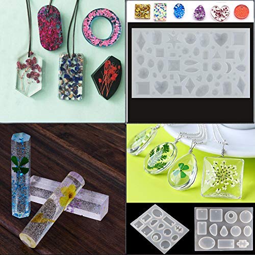 image for Ouncekey 75 Pack Resin Silicone Molds Jewelry Casting Molds Resin Jewe