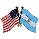 USA and Argentina Die-struck Metal Friendship Lapel Pin with Butterfly Clasp