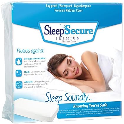 Sleep Secure Cotton Terrycloth Waterproof Hypoallergenic Bed Bug Mattress Cover, Full