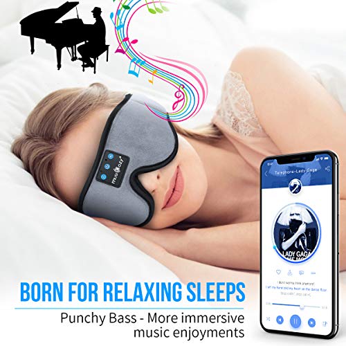 MUSICOZY Sleep Headphones 3D Bluetooth 5.2 Headband Sleeping Headphones, Wireless Music Eye Sleep Mask Earbuds for Side… - Image 2