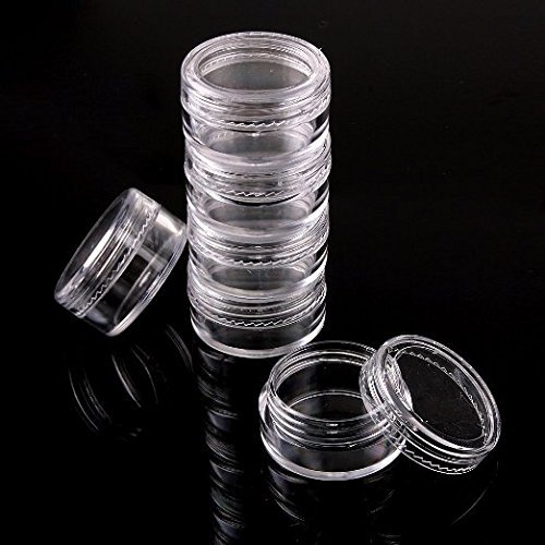 50 pcs New Empty Clear Plastic Cosmetic Containers 3 Gram Size Pot Jars
