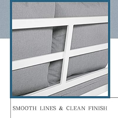 Soleil Jardin 4-Piece Aluminum Outdoor Patio Furniture, Patio Conversation Sofa Set with Removable Cushions, Tempered… 511x81KWIHL