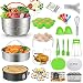 MIBOTE 101 PCS Accessories Set for Instant Pot 5,6,8 Qt, 2 Steamer Baskets, Springform Pan, Egg Steamer Rack, Egg Bites Mold, Kitchen Tong, Silicone Pad, Oven Mitts, Cheat Sheet Magnet, and etc