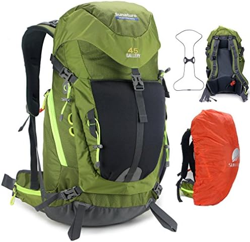 Sunature 3201 Green 45L Backpack outdoor sport camping hiking bag tactical frame Women Men