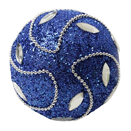 Xmas Decoration Ornament, Mikey Store Christmas Rhinestone Xmas Tree Foam Ornament (Blue)