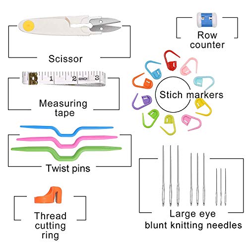 1 Kalawen+Ergonomic+Crochets+Aluminum+Knitting