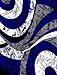 Yafa Home Fashion Modern Contemporary Swirls Design Area Rug, Luxurious, Elegant, and Fashionable Area Rug (Navy, 5 ft X 7 ft)
