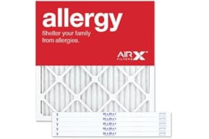 AIRX FILTERS AIRx ALLERGY 20x20x1 MERV 11 Pleated Air Filter - Made in the USA - Box of 6, White