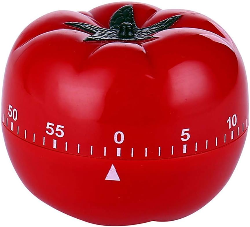 Wawer Timer Alarm Clock,Tomato Mechanical Kitchen Timer,60 Minutes for Time Management, Kitchen Timer, Kids Timer, Workout Timer Red