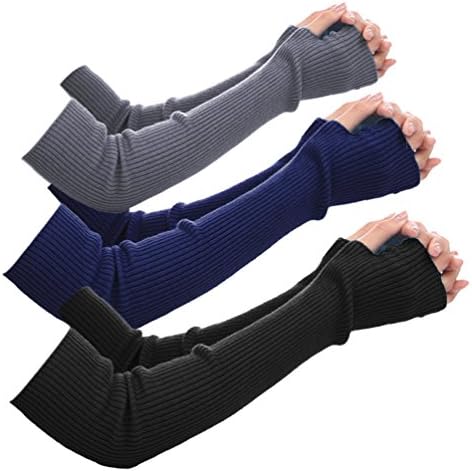 Women Girls Soft Wool Knit Faux Fur Winter Fingerless Gloves Cold 