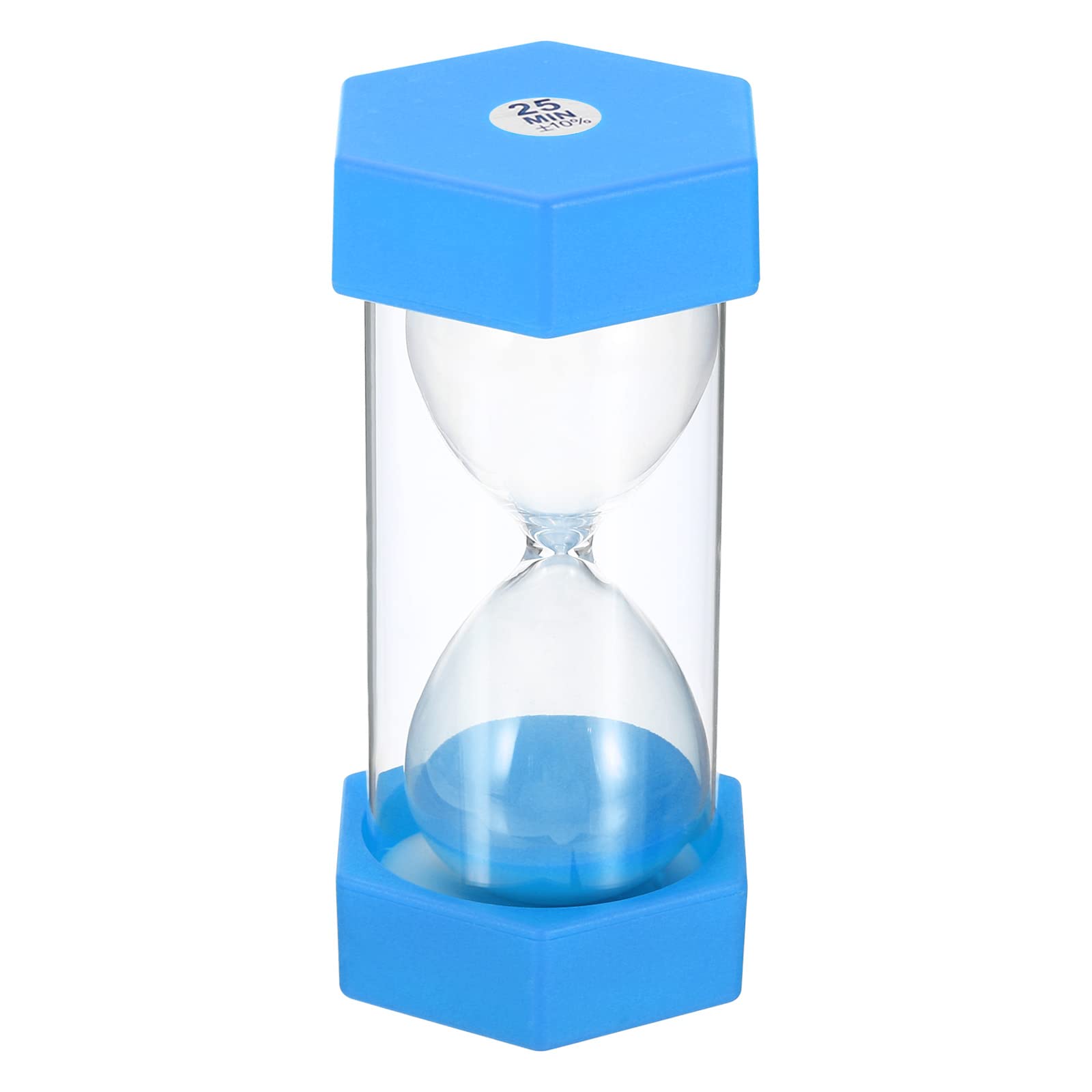 PATIKIL 25 Minute Sand Timer, Hexagon Small Sandy Clock with Plastic Cover, Count Down Sand Glass for Games, Kitchen, Party Favors DIY Decoration, Blue
