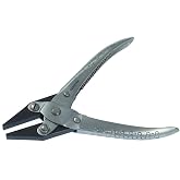 Mazbot Smooth Flat-Nose Jaw Parallel Pliers | Smooth Flat Non-Serrated Jaws, Extension Return Spring, Compact Size