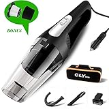 Car Vacuum Cleaner High Power Handheld Wet Dry Stronger Suction Portable Auto Vacuum Cleaner DC 12V 4000PA 16.4FT(5M) Power Cord - Metal Fans -HEPA Filters-Carrying Bag (Black)