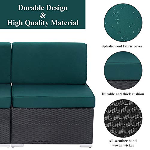 Kinbor Outdoor Patio Furniture Set 7 Piece Sectional Sofa Couch for