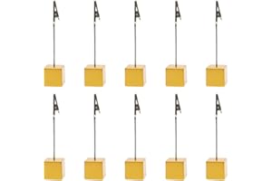 SENOVER 10pcs Table Number Holder Name Place Card Holder Memo Clip Holder Stand Note Holder Pictures Card Paper Menu Clip (Gold)
