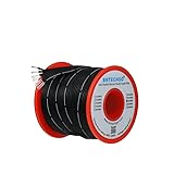 24 Gauge Silicone Ribbon Cable Copper Wire 2P Flat Cable, 24 AWG Flexible Soft Silicone Rubber Parallel Wire, Stranded Tinned Copper Wire, 2