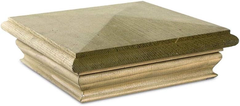 WoodwayPyramid Post Cap, fits 5.5" Post, in Pine, Pack of 8, for Exterior Application