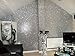 Silver Chunky Glitter Wallpaper, Sparkly Glitter Fabric Wall Paper,Bling Wallcovering (27in x 16.4ft （One Roll）)