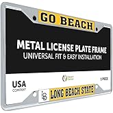 Desert Cactus Cal State Long Beach University California Car Accessories Metal License Plate Frame and Tag Holder for Front or Rear of Car (Mascot)