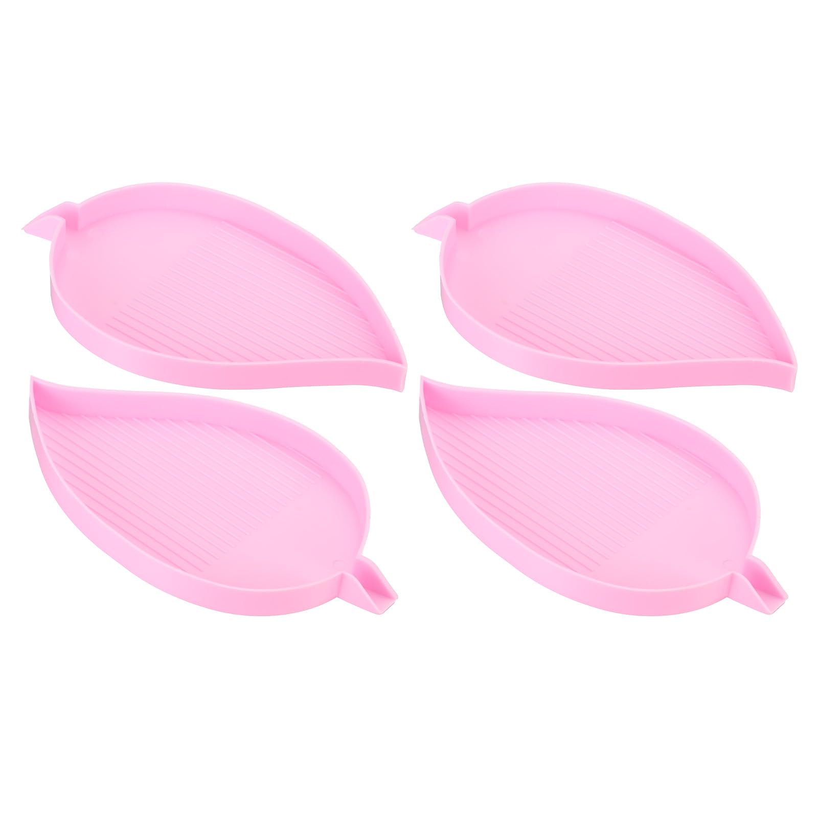 PATIKIL 2pcs diamond painted Tray, 15x9cm Diamond Art Trays Leaf Bead Rhinestone Sorting Tray Organizer Large Plate Craft Tool, Pink