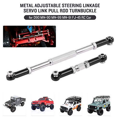 Aluminum Alloy Metal Adjustable Steering Linkage Servo Link Pull Rod Turnbuckle for D90 MN-90 MN-99 MN-91 FJ-45 RC Car 1/12 Rock Crawler Upgrade Parts