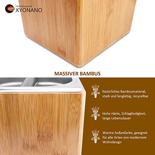 KYONANO Abklopfbehälter, Abschlagbehälter Siebträger Zubehör, Abklopfbehälter aus Bambus & Edelstahl, Knock Box… – Bild 6