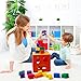 LuaLua LuaLua02 Baby Blocks Shape Sorter Toys Puzzle Children's Building Blocks with Multicolor Sorter Cube Box Includes 18 Shapes - Color Recognition Shape Gifts for Boy & Girl Toddlers