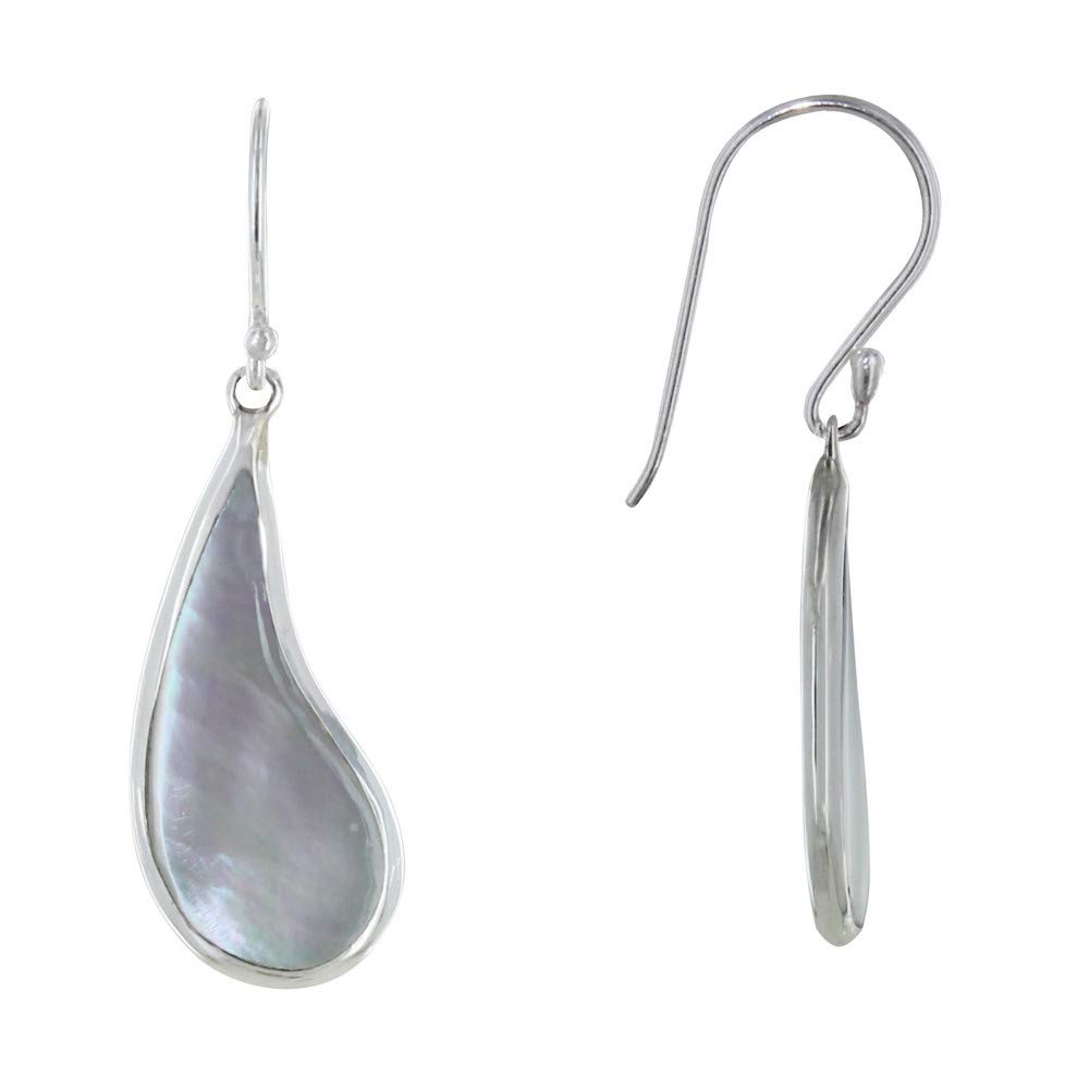 LES POULETTES BIJOUX - Sterling Silver 925 Earrings Tear Ivory Mother of Pearl