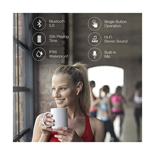 Wireless Headphones,Bluetooth 5.0 Headphones [2020 upgrade] True Wireless Earbuds Built-in Mic, Bluetooth Earphones in…